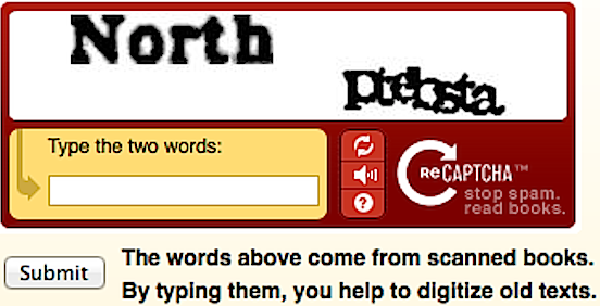reCAPTCHA usado para digitalizar textos