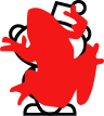 Cara de la mascota de Reddit tapada por la rana de Raddle